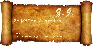 Zajácz Jusztina névjegykártya